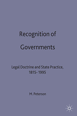 Livre Relié Recognition of Governments de M. Peterson