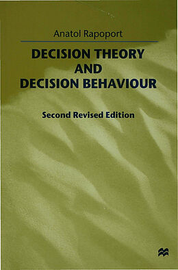 Fester Einband Decision Theory and Decision Behaviour von A. Rapoport