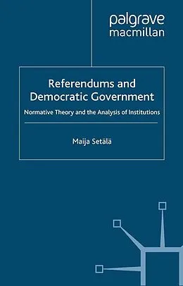 E-Book (pdf) Referendums and Democratic Government von Maija Setälä