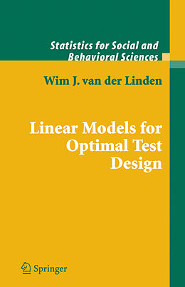 Livre Relié Linear Models for Optimal Test Design de Wim J. van der Linden
