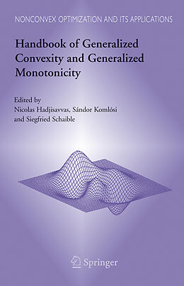 Livre Relié Handbook of Generalized Convexity and Generalized Monotonicity de 
