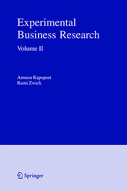 Livre Relié Experimental Business Research de 