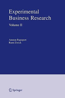 eBook (pdf) Experimental Business Research de Amnon Rapoport, Rami Zwick