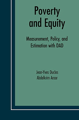 Livre Relié Poverty and Equity de Jean-Yves Duclos, Abdelkrim Araar