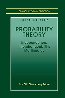 Couverture cartonnée Probability Theory de Henry Teicher, Yuan Shih Chow