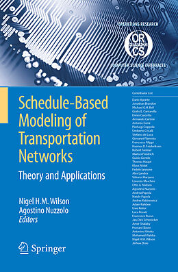 Livre Relié Schedule-Based Modeling of Transportation Networks de 