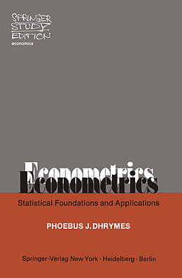 Couverture cartonnée Econometrics de P. J. Dhrymes