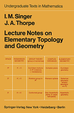 Livre Relié Lecture Notes on Elementary Topology and Geometry de J. A. Thorpe, I. M. Singer