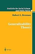 Livre Relié Generalizability Theory de Robert L. Brennan