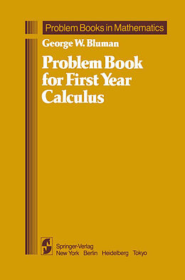 Couverture cartonnée Problem Book for First Year Calculus de George W. Bluman