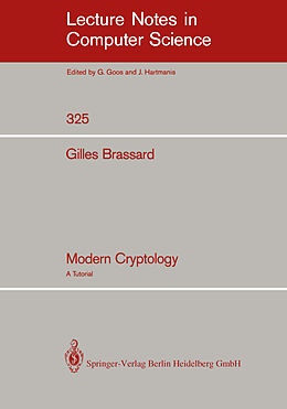 Couverture cartonnée Modern Cryptology de Gilles Brassard