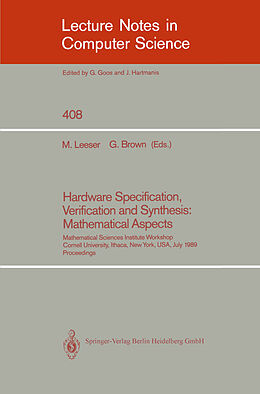 Couverture cartonnée Hardware Specification, Verification and Synthesis: Mathematical Aspects de 