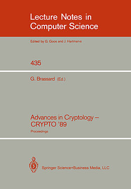 Couverture cartonnée Advances in Cryptology - CRYPTO '89 de 