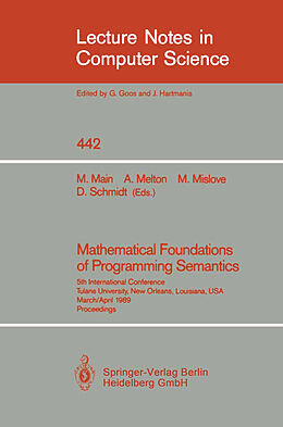 Couverture cartonnée Mathematical Foundations of Programming Semantics de 