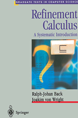 Couverture cartonnée Refinement Calculus de Joakim Wright, Ralph-Johan Back