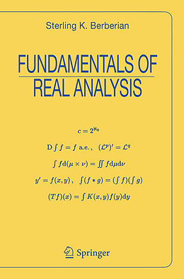 Kartonierter Einband Fundamentals of Real Analysis von Sterling K. Berberian