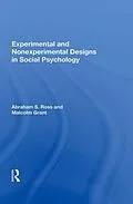 E-Book (pdf) Experimental and Nonexperimental Designs in Social Psychology von Abraham S. Ross