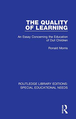 eBook (pdf) The Quality of Learning de Ronald Morris