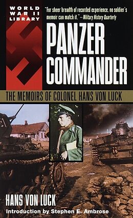 Couverture cartonnée Panzer Commander de Hans Von Luck