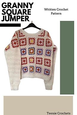 eBook (epub) Granny Square Jumper - Written Crochet Pattern de Teenie Crochets