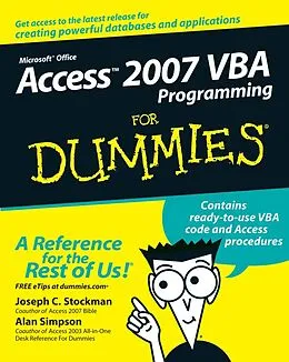 E-Book (pdf) Access 2007 VBA Programming For Dummies, von Joseph C. Stockman, Alan Simpson