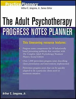 E-Book (pdf) The Adult Psychotherapy Progress Notes Planner von Arthur E. Jongsma
