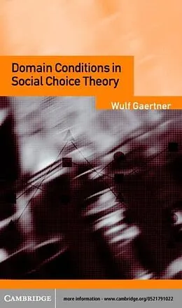 E-Book (pdf) Domain Conditions in Social Choice Theory von Wulf Gaertner