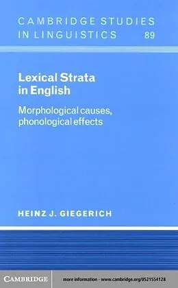 PDF Lexical Strata in English von Heinz J. Giegerich