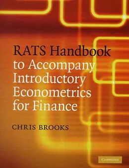 E-Book (pdf) RATS Handbook to Accompany Introductory Econometrics for Finance von Chris Brooks