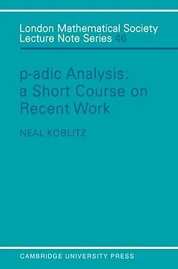 E-Book (pdf) P-adic Analysis von Neal Koblitz