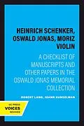 E-Book (epub) Heinrich Schenker, Oswald Jonas, Moriz Violin von Robert Lang, Joann Kunselman