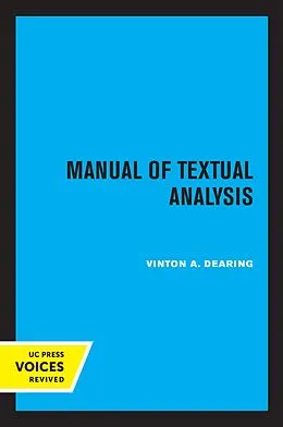 E-Book (epub) Manual of Textual Analysis von Vinton A. Dearing