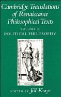 Fester Einband Cambridge Translations of Renaissance Philosophical Texts.Political Philosophy von 