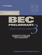 Broschiert Cambridge BEC Preliminary 3 Student Book with Answers von CAMBRIDGE ESOL