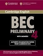 Broché Cambridge BEC Preliminary 4 Student Book with Answers de CAMBRIDGE ESOL