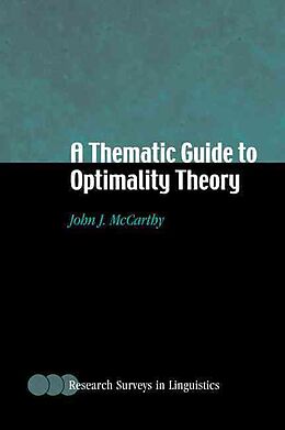 Kartonierter Einband A Thematic Guide to Optimality Theory von John J. Mccarthy