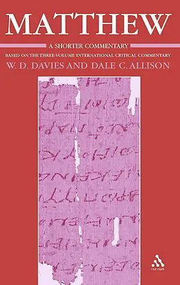 E-Book (pdf) Matthew von W. D. Davies, Jr. Allison