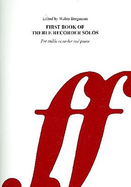  Notenblätter First book of treble recorder solos