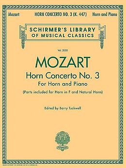 Wolfgang Amadeus Mozart Notenblätter Horn concerto no.31 kV447 for horn and