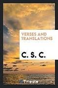 Kartonierter Einband Verses and translations von C. S. C.