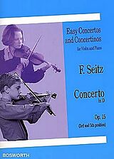 Friedrich Seitz Notenblätter Concerto D major for violin/piano