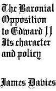 Livre Relié Baronial Opposition to Edward II de James Conway Davies