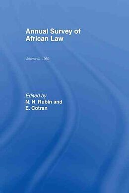 Livre Relié Annual Survey of African Law Cb de E. Rubin, N.n. Cotran