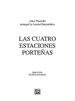 Astor Piazzolla Notenblätter Las Cuatro Estaciones portenas