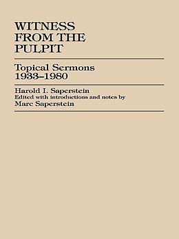 eBook (pdf) Witness from the Pulpit de Harold I. Saperstein, Marc Saperstein