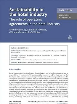 E-Book (epub) Case Study: Sustainability in the Hotel Industry von Arvind Upadhyay, Francesco Pomponi, Céline Vadam