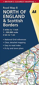gefaltete (Land)Karte North of England & Scottish Borders 200000 von Aa Publishing