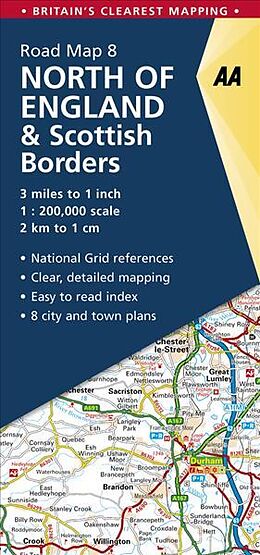 gefaltete (Land)Karte North of England & Scottish Borders 200000 von Aa Publishing