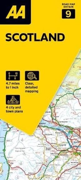 Carte (de géographie) Road Map Britain 09. Scotland 300000 de 