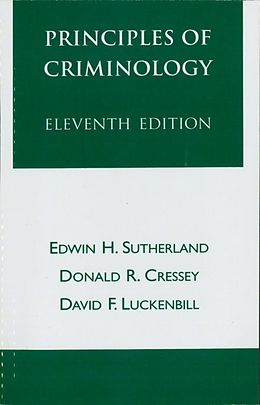 eBook (pdf) Principles of Criminology de Edwin H. Sutherland, Donald R. Cressey, David F. Luckenbill